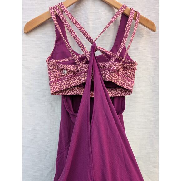 Lululemon Womens Nouveau Limits Tank Top Sz 6 Regal Plum Miss Mosaic Peach Fuzz - Picture 4 of 7